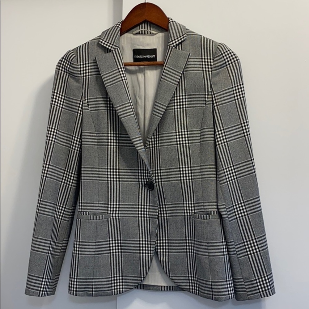 Emporio Armani Classic Plaid Blazer